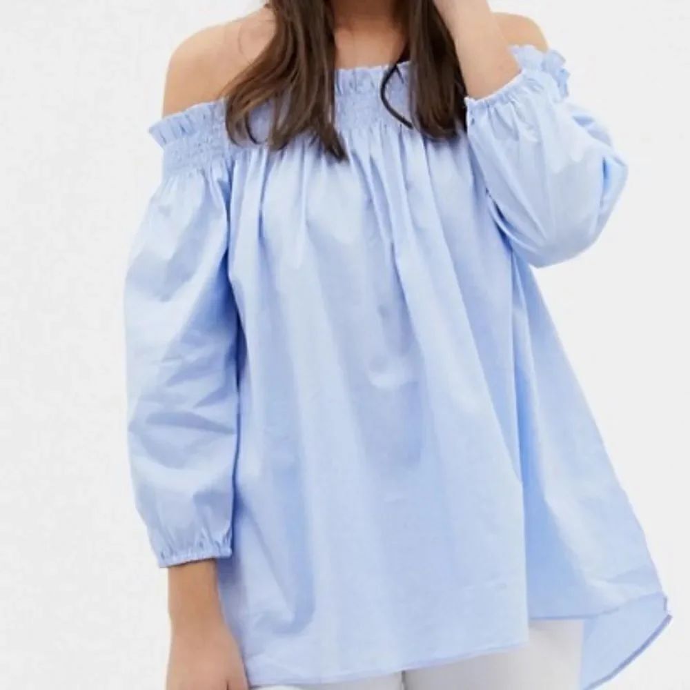 Charlotte Russe Crisp Off- The shoulder blue top